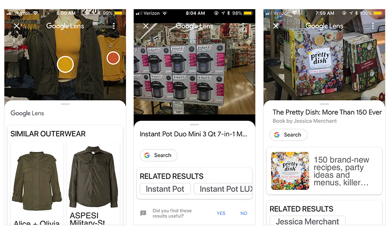 Google Lens product search results